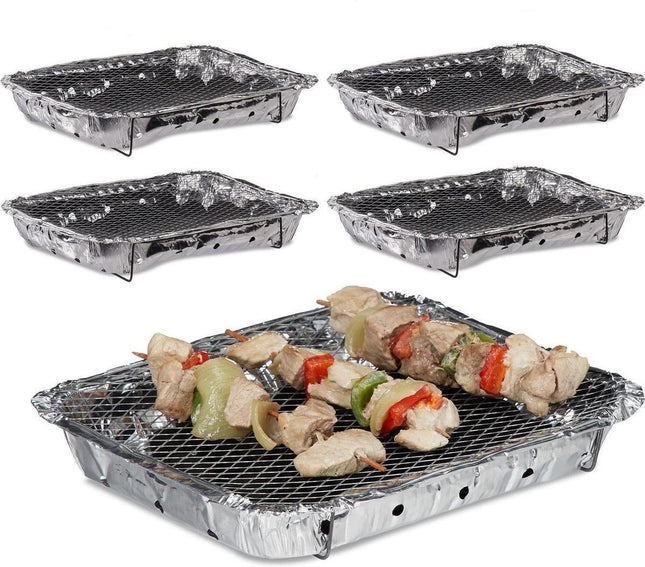 5 Stuks Barbecue - Instant - Wegwerp - Buiten barbecue - Tafel - Rooster - Balkon - Picknick - Barbecue accessoires - Grill - Barbecue kopen - Barbecuen - Barbecue saus -