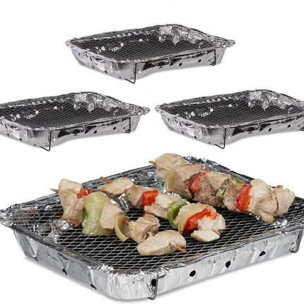 4 Stuks Barbecue - Instant - Wegwerp - Buiten barbecue - Tafel - Rooster - Balkon - Picknick - Barbecue accessoires - Grill - Barbecue kopen - Barbecuen - Barbecue saus 