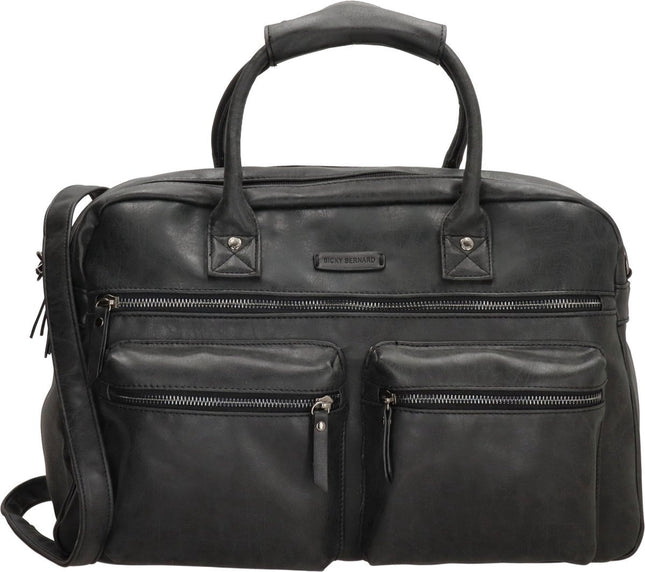 Handtas - Dames - Kunstleer - Zwart - Laptoptas Omhang Hand & Schoudertas Western Bag - Laptop 15.6 inch Zwart - Black - Hand & Schoudertas Western Bag School Werk Universiteit- Schoudertas dames