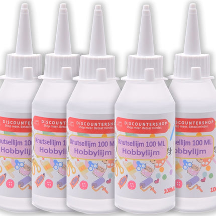 Knutsellijm 500ml 5 stuks 100ml - Knutsellijm - Lijm - All purpose glue - Glue - Kinderlijm - Knutselen - Goedkope knutsellijm