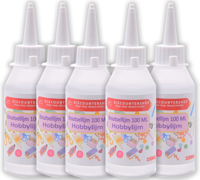 Knutsellijm 500ml 5 stuks 100ml - Knutsellijm - Lijm - All purpose glue - Glue - Kinderlijm - Knutselen - Goedkope knutsellijm