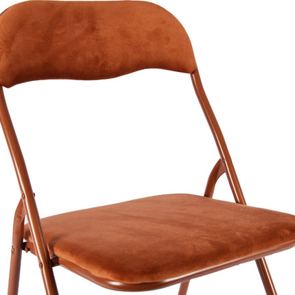 4x Klapstoel met zithoogte van 43 cm Vouwstoel velvet zitvlak en rug bekleed - stoel- tafelstoel - klapstoel - Velvet klapstoel - Luxe klapstoel - Met kussentjes - Stoelen - Klapstoelen - Stoeltje - Premium chair Camel - Groen - Donkerblauw - Beige