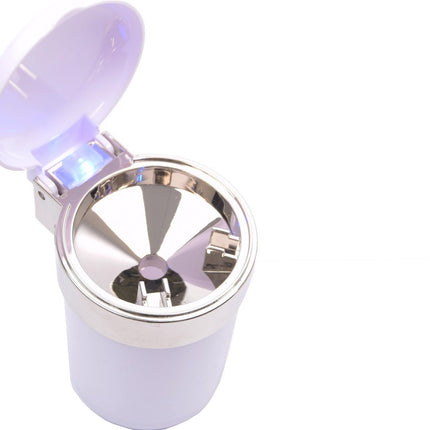 Auto asbak / Geurloze Auto Asbak / Met led verlichting / incl"GRATIS BATTERIJ" - Wit 