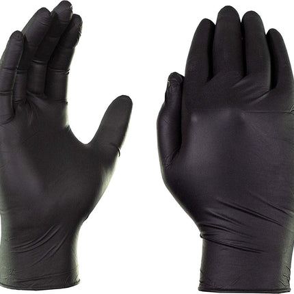 Wegwerp handschoenen zwart 200 stuks - Nitril handschoenen - Poedervrij - zwart - maat s - Nitrile 200 stuks