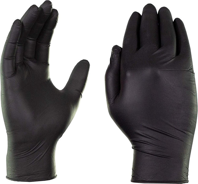 Wegwerp handschoenen zwart 200 stuks - Nitril handschoenen - Poedervrij - zwart - maat s - Nitrile 200 stuks