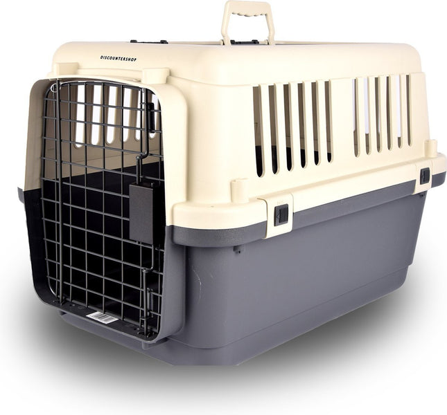 Hondenbox | Wit grijs | kattenreismand | 50cmx33cm x33cm | Tot 12 kg | Hondenreismand