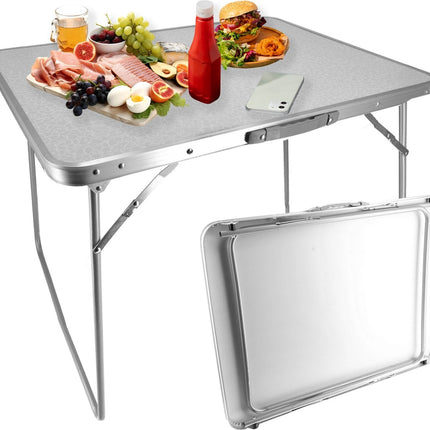 Klaptafel 80x60x70cm - Weerbestendige Inklapbare Campingtafel voor Buiten - Opvouwbare Tuintafel met Handvat voor 1-2 Personen - Stevige Vouwtafel
