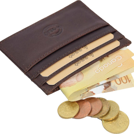 Portemonnee - portemonnee dames - portemonnee heren - portemonnee pasjes - Portemonnee creditcard - Portemonnee met creditcardhouder - creditcard - Card case - creditcard houder met geld - pasjeshouder met briefgeld -6 pasjeshouder - 4E-110  Bruin