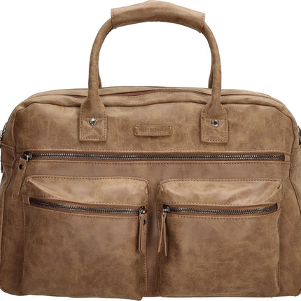 Handtas: Dames Kunstleer cognac - camel - Laptoptas Omhang Hand & Schoudertas Western Bag | Laptoptas 15.6 inch - Hand & Schoudertas Western Bag voor School, Werk & Universiteit | Schoudertas Dames