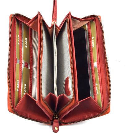 Clutch Portemonnee |Multifunctioneel portemonnee met snake print l Rood
