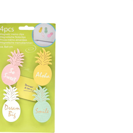 Memo magneet clips 8x4cm 4 stuks - Magnetische memoclips - 4x stuks magneten voor boodschappen memo's op de koelkast - Memoclips - magneet - 4x stuks memo / whiteboard magneten -