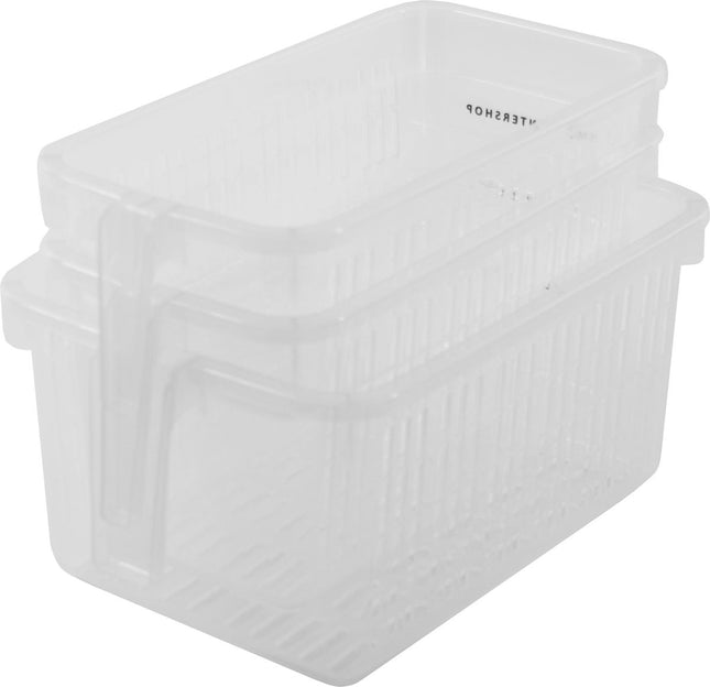 3 Stuks Handige Opbergmanden | Kast Opbergoplossing Organisatoren | opbergbox | opbergbak | Multifunctionele opbergbak met handvat | Transparant