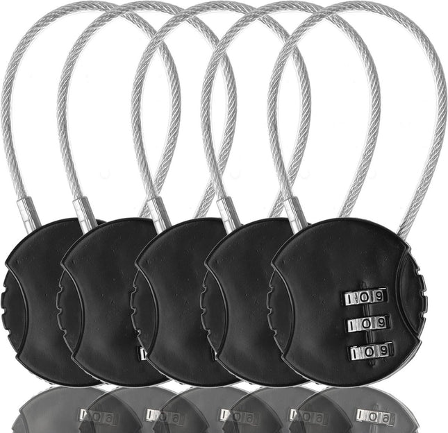 Cijferslot met Cijfercode 5 Stuks – Weerbestendige Hangsloten voor Fiets, Bagage & Wintersport – Duurzaam Staal & Plastic – Veiligheid Binnen & Buiten – 9x3.8x1.2cm