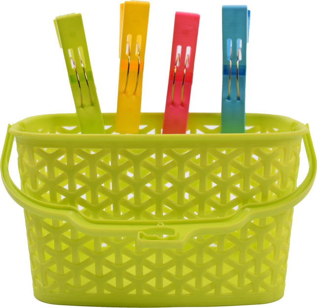 Wasknijpermandje voor knijpers - Mandje voor je knijpers afmeting 22x13x12.5 Groen