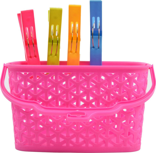 Wasknijpermandje voor knijpers - Mandje voor je knijpers afmeting 22x13x12.5 Roze