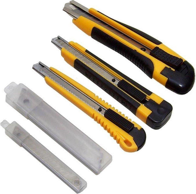 Afbreek mesjes 3 stuks met reserve mesjes - Afbreekmessen set inclusief reserve mesjes Afbreekmessen - afbreek messen 10 x 18 mm, 10 x 9 mm.