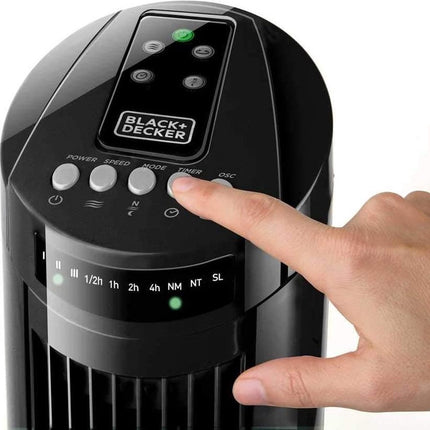 BLACK & DECKER Ventilator - Torenventilator 45 watt met Afstandsbediening en timer - torenventilator kopen zwart