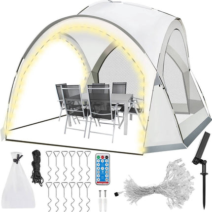 Paviljoen Tuintent met LED verlichting en afstandsbediening 350 bij 350 bij 240 cm - Partytent
