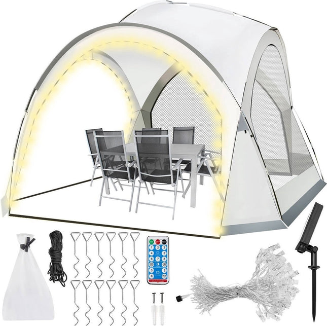Paviljoen Tuintent met LED verlichting en afstandsbediening 350 bij 350 bij 240 cm - Partytent