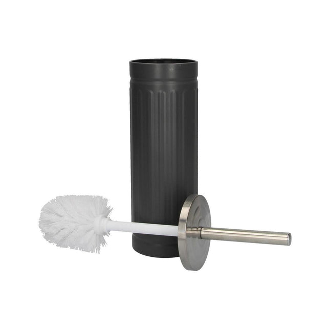 Premium Grijze Onbreekbare Roestvrijstalen Toiletborstelhouder met Toiletborstel - 45x12cm - Mat Grijs | Duurzame Matgrijze RVS Borstel Houder met WC Borstel | Toilet Borstel in Ronde Houder