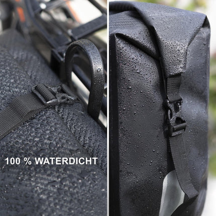 Enkele Fietstas | Rugzak | Oersterk 100% Waterdicht | Fietstas, Schoudertas in 1 | 21 Liter Enkele fietstas 21 Litre - fietstas schoudertas - schoudertas fietstas - Fietstas enkel 21 Litre - Fietstas enkel zwart