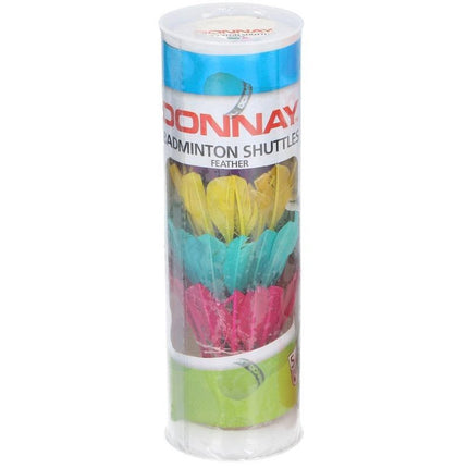 5x Veren badminton shuttles gekleurd Donnay - Badminton accessoires