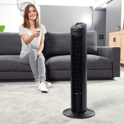 BLACK & DECKER Ventilator - Torenventilator 45 watt met Afstandsbediening en timer - torenventilator kopen zwart