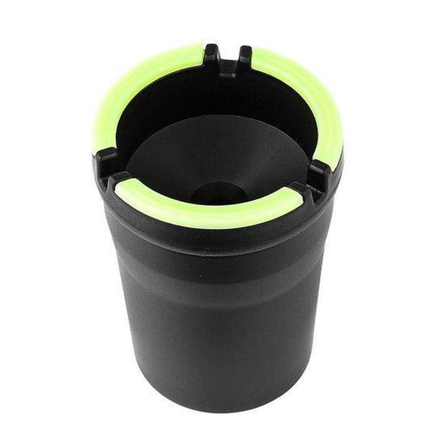 Universele Rookvrij Asbak Auto - Zelfdovende Asbak Bekerhouder - Glow in the dark asbak past in iedere bekerhouder! (2 Stuks) - Zwart