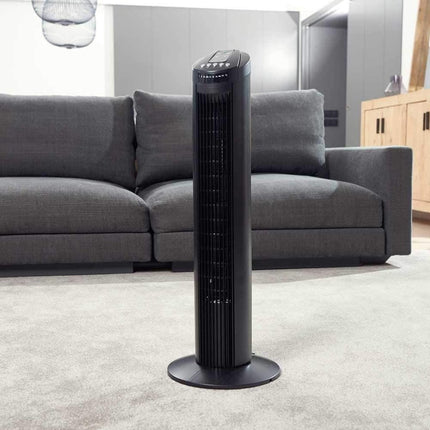 BLACK & DECKER Ventilator - Torenventilator 45 watt met Afstandsbediening en timer - torenventilator kopen zwart