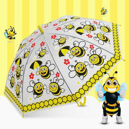 Kinderparaplu met Bijen print 96 cm paraplu - Disney Kinderparaplu 96 cm automatische paraplu met Transparant en Fluitje inbegrepen