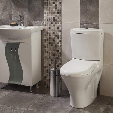 Toiletborstelhouder van Roestvrij Staal Premium 1x RVS Toiletborstel met Houder Set