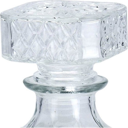 2 Stuks glazen whisky/water karaffen 1000ml - kristal - 2x Kristalglas look whiskey fles - Whiskykaraf/whiskyfles met structuur in glas