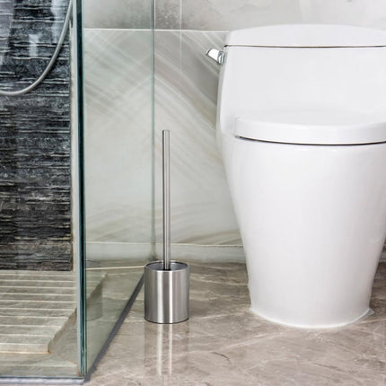 2 X Toiletborstel RVS - Wc-borstel Rvs - RVS Toiletborstel in houder - Toiletborstelhouder - Wcborstel - Toiletborstel met houder vrijstaand - RVS geborsteld