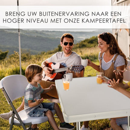 Klaptafel 80x60x70cm - Weerbestendige Inklapbare Campingtafel voor Buiten - Opvouwbare Tuintafel met Handvat voor 1-2 Personen - Stevige Vouwtafel