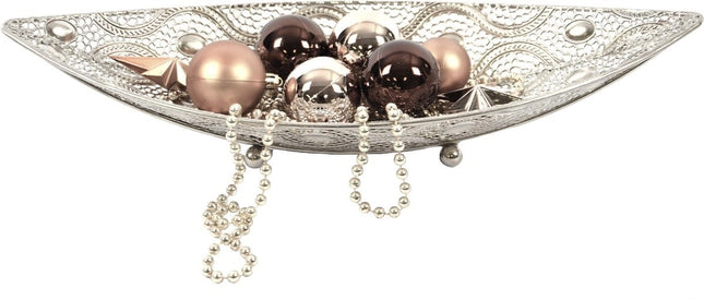 Oosterse stijl Schaal blad | Decoratie schaal blad | Metalen blad | decoratie schaal- 42X16cm Zilver
