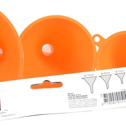 Trechterset oranje 4-delig - Trechter set - Trechter Olie-, Zuur en Brandstofbestendig (50mm75mm95mm115mm) 4 X 4-delige - 