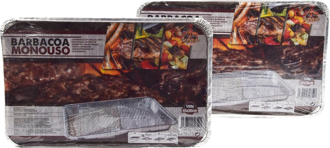 2 Stuks |Instant Picnic wegwerp BBQ| voor 4 personen | Wegwerp - Buiten barbecue - Tafel - Rooster - Balkon - Picknick - Barbecue accessoires |wegwerpbarbecue |Grill - Barbecue kopen - Barbecuen - Barbecue saus-600g