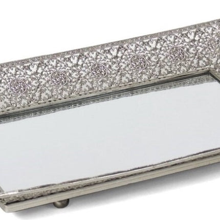 3 stuks |Rechthoekig spiegeldienblad 41x22 cm | Decoratieve dienbladen | Metalen Dienblad Met Spiegel | Zilver dienblad