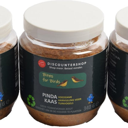 3 X Discountershop Pindakaas voor tuinvogels - Tuinvogels - vogelvoer - Vogelpindakaas - tuinvogelvoer - Vogelhuisje