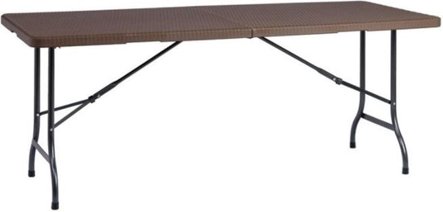 Inklapbare tafel | campingtafel Tuintafel inklapbaar rattan look 180X76X74 cm HDPE 