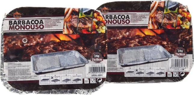 2 Stuks mini |Instant Picnic wegwerp BBQ| voor 2 personen | Wegwerp - Buiten barbecue - Tafel - Rooster - Balkon - Picknick - Barbecue accessoires |wegwerpbarbecue |Grill - Barbecue kopen - Barbecuen - Barbecue saus-376g