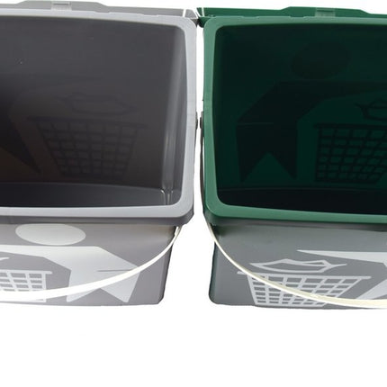 Handig klein afvalbak Afvalemmer containertje| 100% BIO recyclable | 30.8x25x14 cm| organisch afval 11/4.5 liter Groen | 2 Stuks