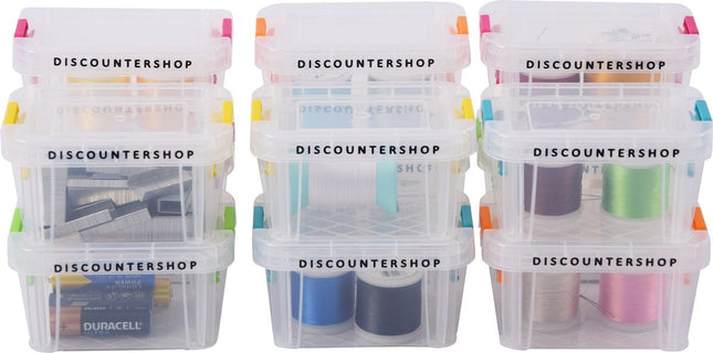 Set van 12 Mini opbergbakjes | 0.2L Assorti| Opbergdoos |Stapelbare opberg box | sorteer box | Hobby opberger|sorteerder