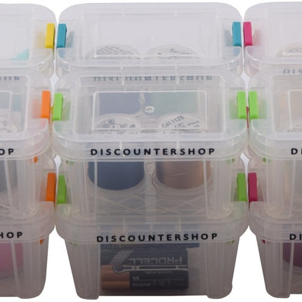 Set van 12 Mini opbergbakjes | 0.2L Assorti| Opbergdoos |Stapelbare opberg box | sorteer box | Hobby opberger|sorteerder