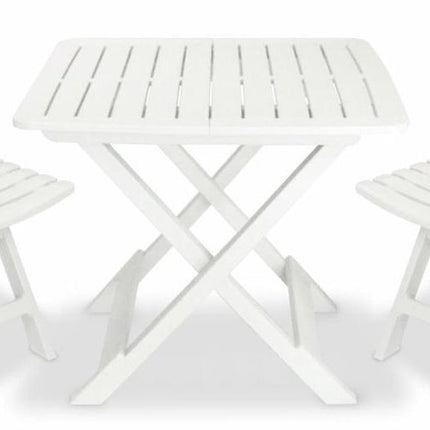 3x Robuuste kunststof klapstoel | Wit | Opvouwbaar stoel | 46 cm x 41 cm x 78 cm