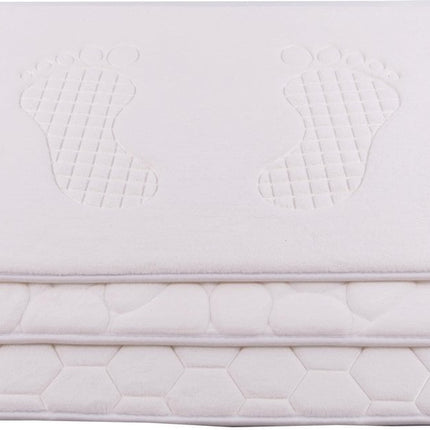 Badmat & WC Mat Set -Douche mat set - Wit - 80cm x 50cm - badmat set 3-delig - Soft Foam - Extra Zacht - FOAM