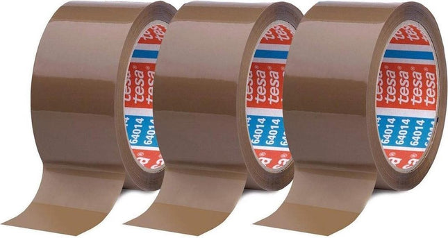 3 Rollen verpakkingstape bruin 50 mm x 66 meter - Handig en knutselen - VERPAKKINGSTAPE TESA 64014 50MMX66M BRUIN 3 STUKs