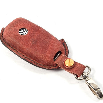 Handgemaakt Volkswagen Sleutel Cover | Lederen sleutelhoesje | beschermhoesje | autosleutel