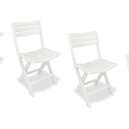 4 Stuks witte kunststof klapstoelen voor binnen of buiten | Wit | Tuinstoel | Bistrostoel | Balkonstoel | Opvouwbaar Campingstoel  | 46 cm x 41 cm x 78 cm