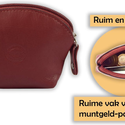 Portemonnee briefgeld muntgeld en creditcard - pasjes -Ritsportemonnee- vakantie portemonnee - Compact portemonnee - Nappa leer portemonnee - Kleine portemonnee - Portemonnee - Ronde portemonnees-4E-004